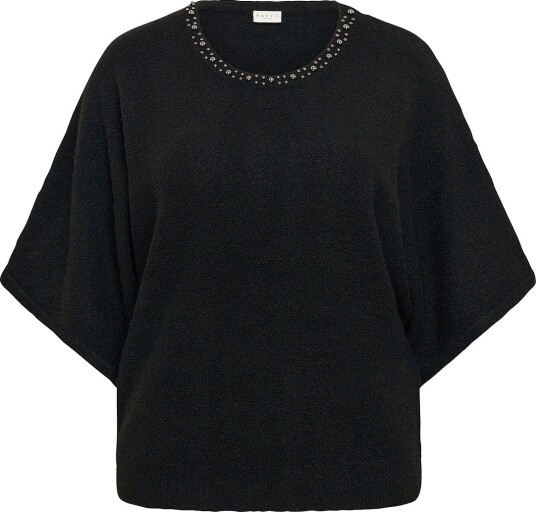 KAFFE Curve Kortermet genser KCbettie Wing SL Pullover Svart