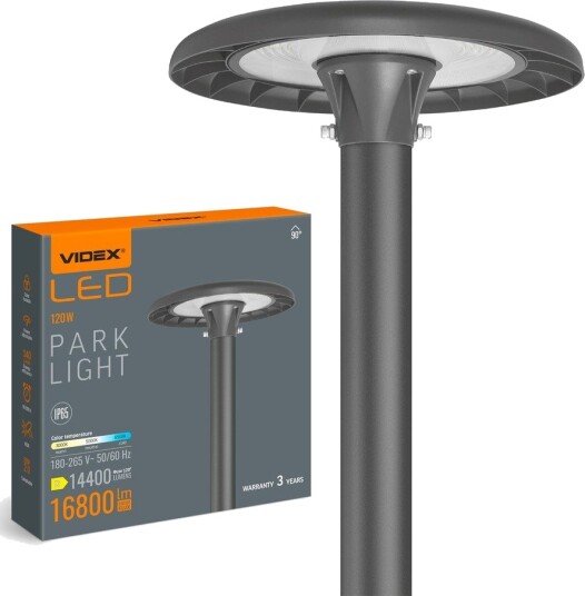 120W LED gatebelysning / parklampe   140lm/W IP65 Justerbar watt og CCT   Dimbar : Dimbar Kulør : Varm
