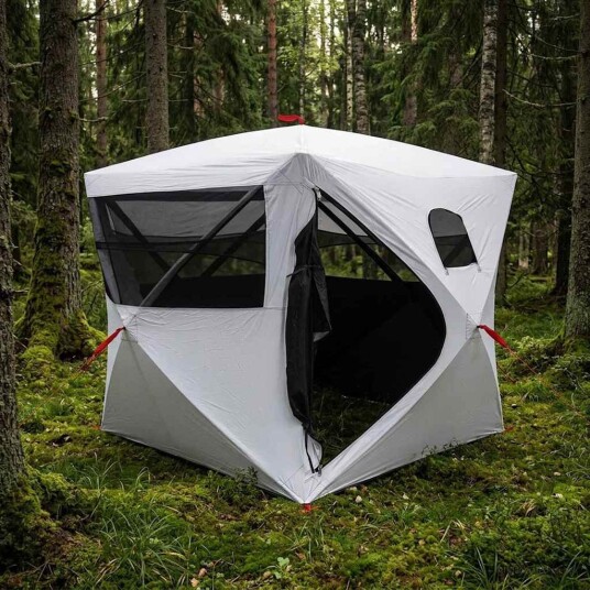 vidaXL pop-up-telt Jakt telt Hvit svartout 2 personer Polyester og stål