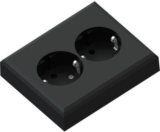 Namron stikkontakt dobbel innfelt jord matt sort - 1504973