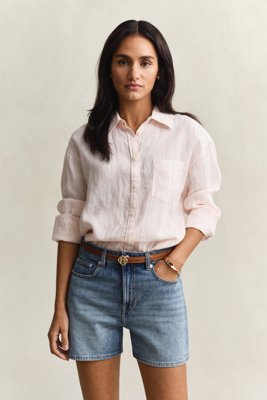 GANT Rel Striped Linen Ls Shirt Pink 42 GANT Rel Striped Linen Ls Shirt Pink 42