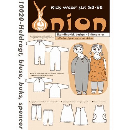 ONION Mønstermal Kids 10020 Kjeledress bluse og bukse Spencer str 68 98 6 18 mnd 2 3 år