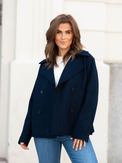 Selected Femme Alma Short Wool Jacket Blå 44 Selected Femme Alma Short Wool Jacket Blå 44