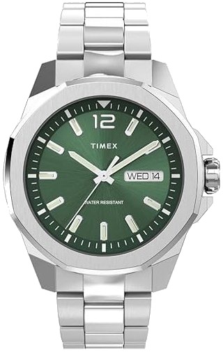 Timex Herreklokke TW2W13900 Essex Avenue Grønn/Stål Ø44 mm