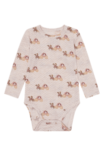 Hust & Claire Bocel ull/tencel body til barn wheat melange 92 Hust & Claire Bocel ull/tencel body til barn wheat melange 92