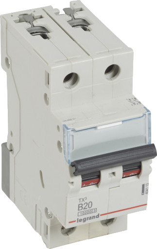 Legrand 5 stk TX³ MCB automatsikring B20 2P 2M 10/10kA Legrand 5 stk TX³ MCB automatsikring B20 2P 2M 10/10kA