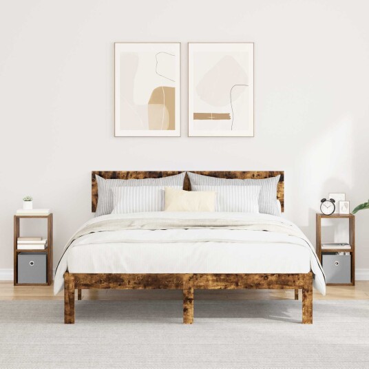  Nattbord 2 pcs Røkt eik 25,5 x 22 x 49,5 cm Konstruert tre
