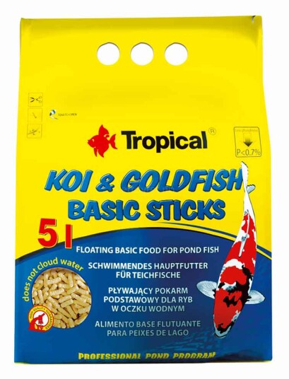 Tropical Koi & Goldfish Basic Sticks Fiskefôr 5L Tropical Koi & Goldfish Basic Sticks Fiskefôr 5L