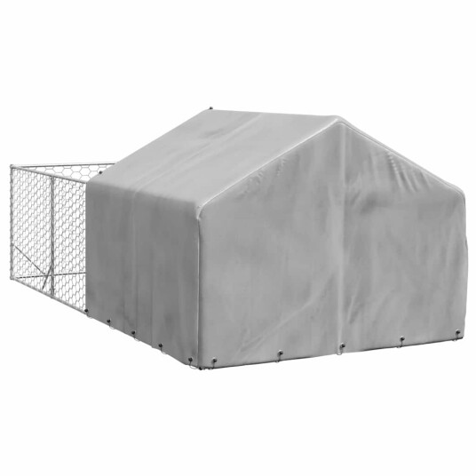 Vidaxl Utendørs Hundekennel Med Løpegård 4X2X1.5 M Galvanisert Stål Vidaxl Utendørs Hundekennel Med Løpegård 4X2X1.5 M Galvanisert Stål