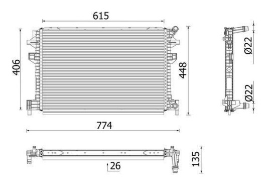 Radiator MAHLE ORIGINAL CR 959 001P