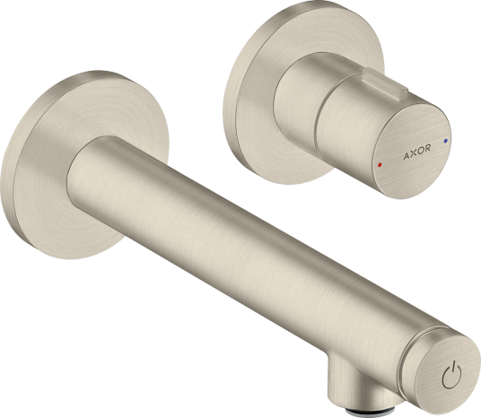 Axor Uno 2-hulls Servantbatteri Tutlengde 158 mm, Børstet Nikkel Axor Uno 2-hulls Servantbatteri Tutlengde 158 mm, Børstet Nikkel