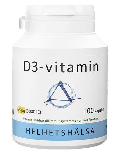 D3-vitamin, 3000IE (75 mcg), 100 kapsler D3-vitamin, 3000IE (75 mcg), 100 kapsler