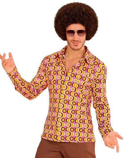 70 Talls Retro Disco Kostymeskjorte til Herre Strl L/XL