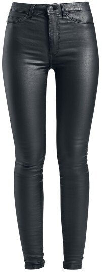 Noisy May Jeans Callie High Waist Skinny Coated Trousers XS til XXL Damer svart