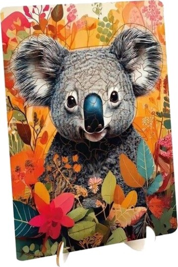 Creative Craft Group Wooden Puzzle Koala Unique Shapes 130 Pcs. Tre