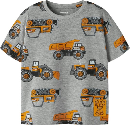 Name It T skjorte Tonka NmmJimmy Grey Melange Name It 2 år (92) T skjorte Grå Oransje