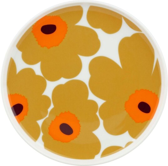 Marimekko Unikko tallerken Ø 20 cm White caramel warm orange