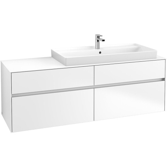 Villeroy & Boch Collaro Servantskap med 4 skuffer 160x50x54,8 cm u/lys Hvit Matt Villeroy & Boch Collaro Servantskap med 4 skuffer 160x50x54,8 cm u/lys Hvit Matt