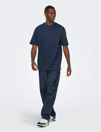 ONLY & SONS Onsfred Life Rlx Ss Tee Noos - Navy - M ONLY & SONS Onsfred Life Rlx Ss Tee Noos - Navy - M