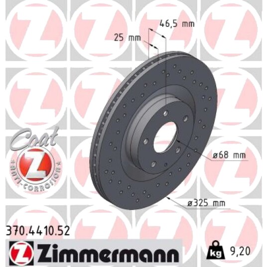 Bremseskive ZIMMERMANN 370.4410.52