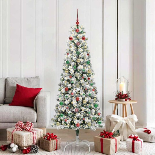 Kunstig sammensatt juletre med LED stripelys 180 cm PVC