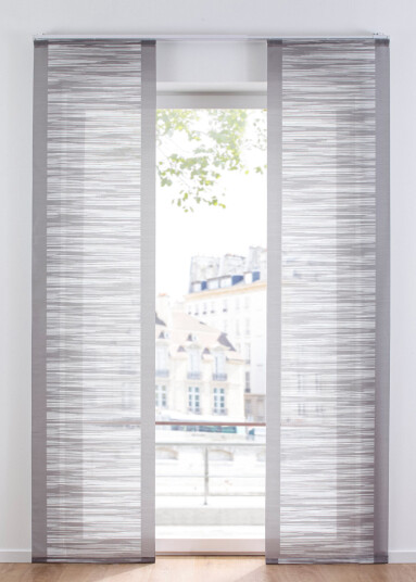 bonprix Panelgardin med tverrstriper (1-pack) 1 (H/B: 145/57 cm),2 (H/B: 175/57 cm),3 (H/B: 225/57 cm) grå