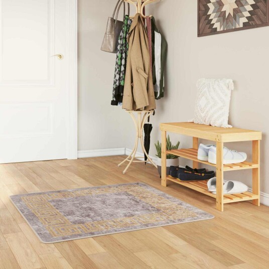 Teppe Runner MARSA Grå 100 x 100 cm Polyester og PVC
