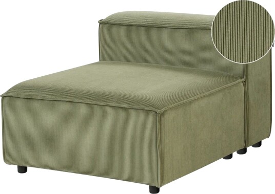Sittsektion Beliani Ardal Beige svart Polyester Green Grønn
