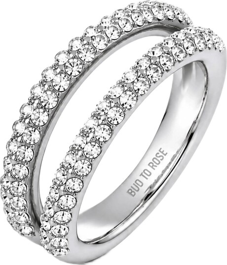 Bud To Rose Iris Ring Clear/Silver   Silver   ONE SIZE
