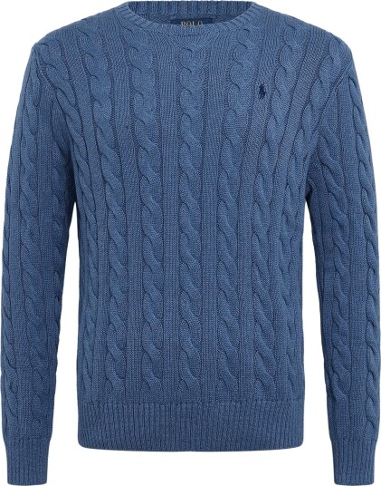 Polo Ralph Lauren Cable Knit Cotton Sweater   Blue   L