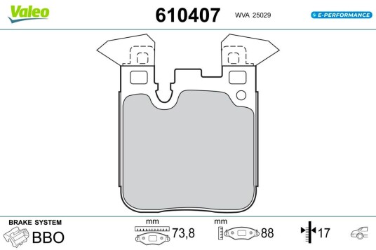 Bremseklosser VALEO 610407
