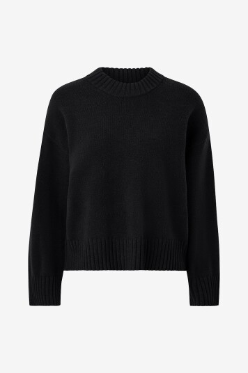 Gina Tricot Genser Crew Neck Knitted Sweater Svart