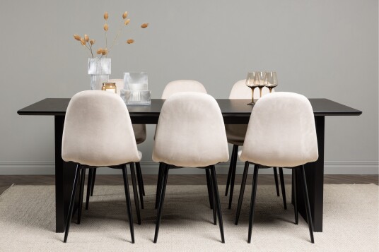 Venture Home Vail Matgruppe 200 cm Rektangulær med 6 Polar stoler Beige