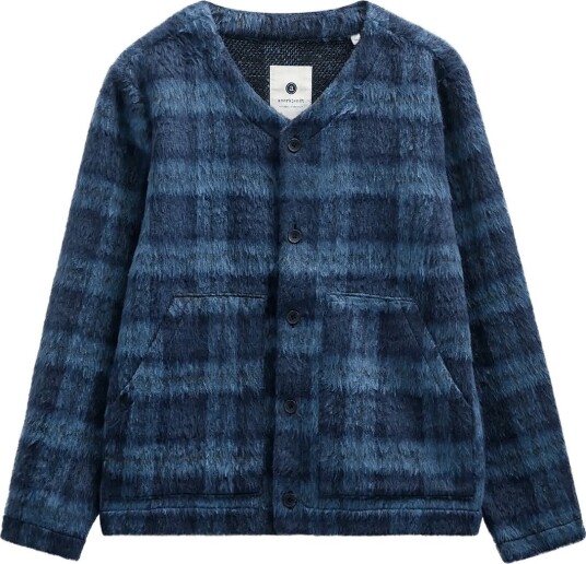 Anerkjendt Akdan Heavy Twill Check Overshirt Blue L