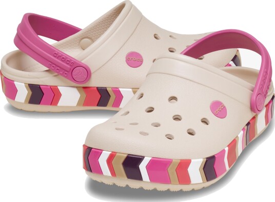 Crocs Crocband Chevron Band Tøfler Frappé/Quiet Rose 32 33