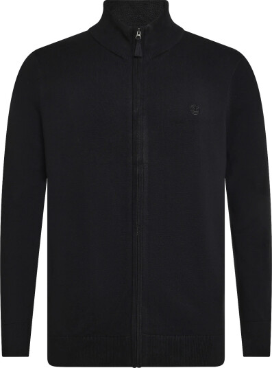Timberland Cotton Full Zip Sweater   Black   L
