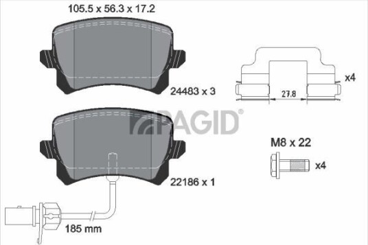 PAGID T2454N Bremseklosser PAGID T2454N Bremseklosser