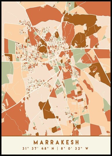 Black Maps Earth Tones 47 Poster Plakat / 40x50cm