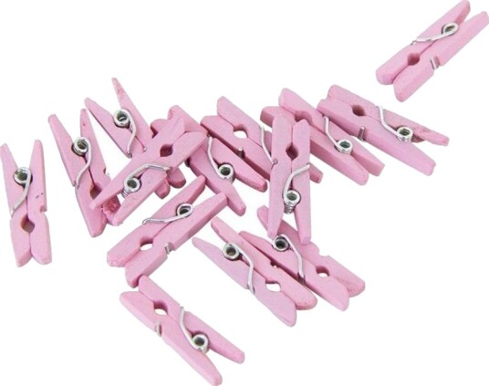 24 stk ROSA Treklyper til Dekorasjon 2.5 cm