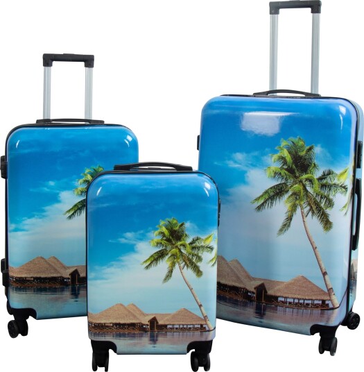 Koffert - Koffert med motiv - Strand og palmer - Hardcase lettvektskoffert