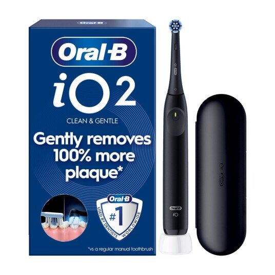Oral-B iO2 Elektrisk Tannbørste med Trykksensor og Innebygd Batteri - Nattsort