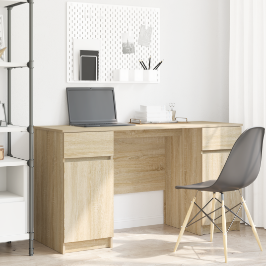  Skrivebord Sonoma Eik 140x49x76 cm Konstruert tre