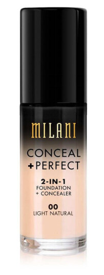Milani Conceal + Perfect 2-in-1 Foundation Light Natural 30 ml - Matt og Langvarig Milani Conceal + Perfect 2-in-1 Foundation Light Natural 30 ml - Matt og Langvarig