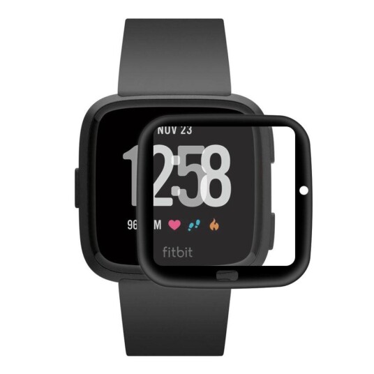 INCOVER Fitbit Versa Arc Edge Fleksibel Skjermbeskytter - Svart / Gjennomsiktig
