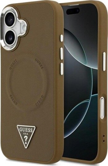 GUESS Triangle Logo MagSafe case for iPhone 17 - brown