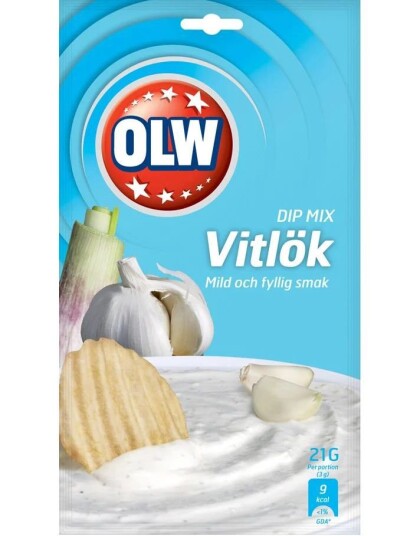 OLW Hvit Løk Dipmix 21 gram