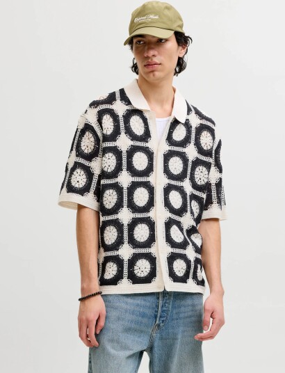 Jack & Jones Jororchard Knit Crochet Polo Cream XL