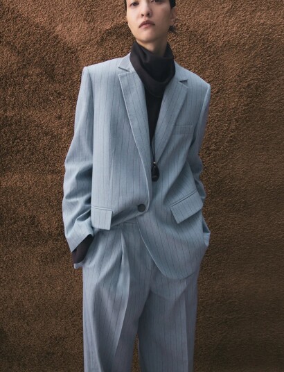 Mango Pinstripe Suit Blazer Blue S Mango Pinstripe Suit Blazer Blue S