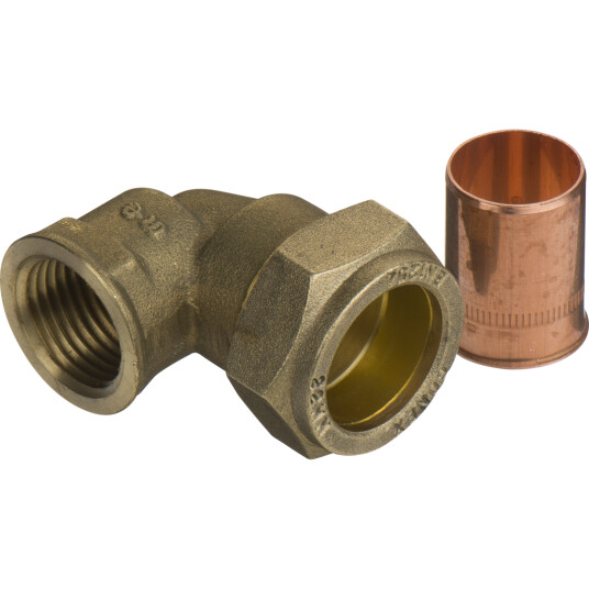 FIX-PRO VINKEL M/MUFFE 22MM X 1/2" TIL KOBBERRØR