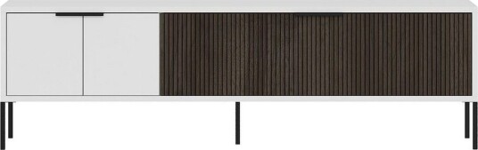 Hew TV-benk 150 cm - Hvit/Valnøtt